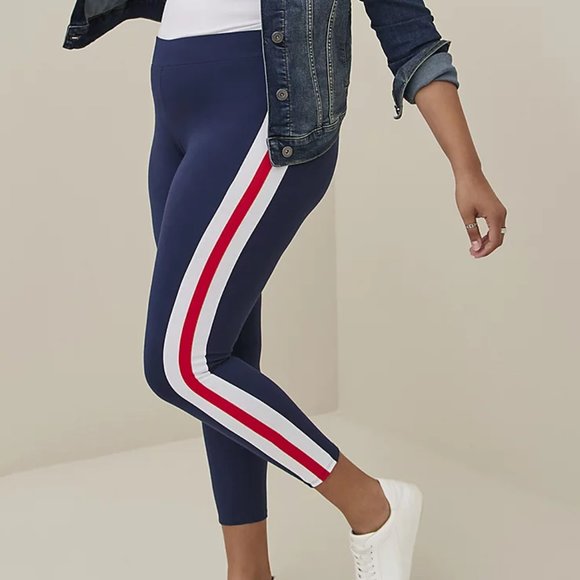 torrid Pants - NWT TORRID LEGGING - FULL LENGTH - HIGH WAIST - NAVY SIDE STRIPE - Plus Size 4X